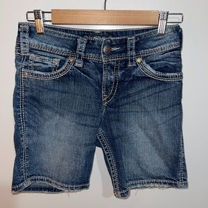 Silver Distressed‎ Suki Surplus Denim Jean Shorts